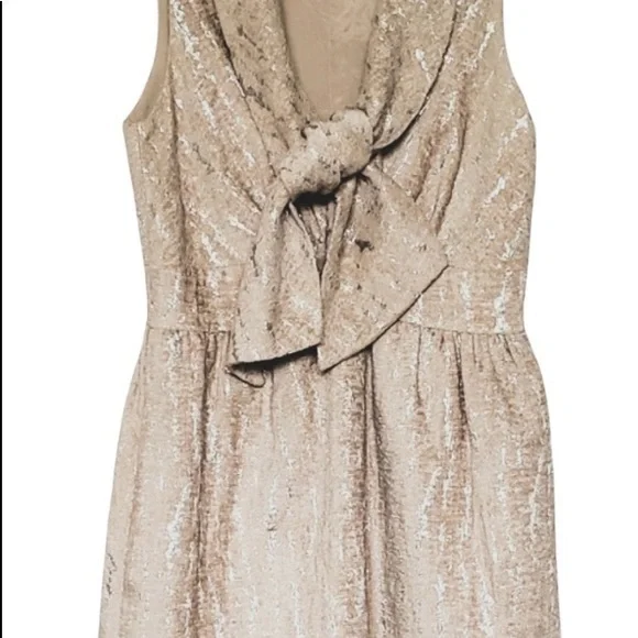 Anthropologie Hunter Dixon Bowtie Jacquard Dress 4 - Picture 3 of 5